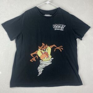 Looney Tunes Graphic Shirt Mens Extra Large Black Crewneck Short Sleeve